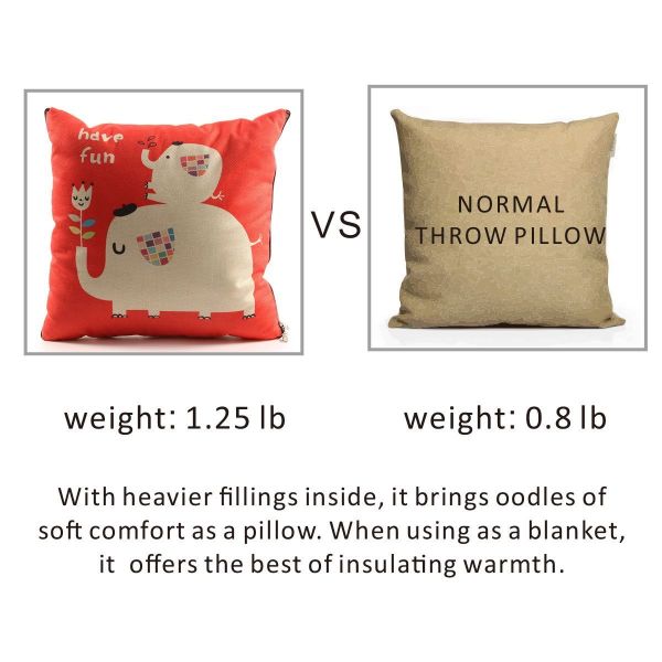 Fasisa Throw Pillow for Sofa & Blanket 2 in 1, Textured Decorative Square Pillow Case with Insert 18