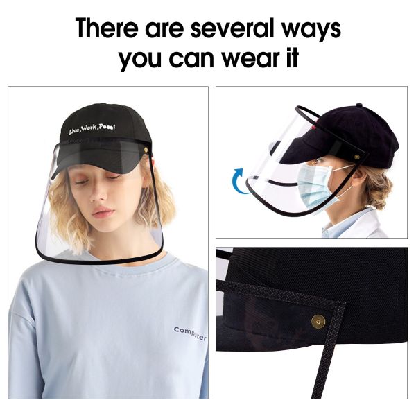 10 Pack All-Round Protection Hat Shield, Compatible with Baseball Cap, Anti-Fog Clear Film Protect Full Face