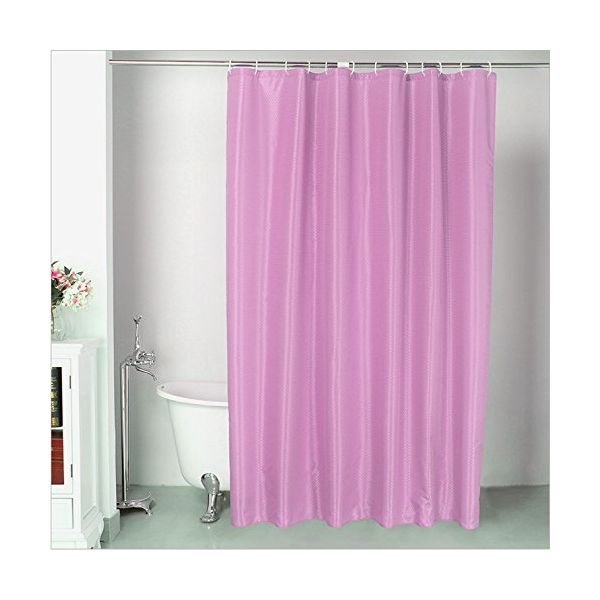 Fasisa Shower Curtain with Hooks - Water Repellant & Mildew Resistant, Non-toxic & Eco-friendly, 72” × 72” , Pink