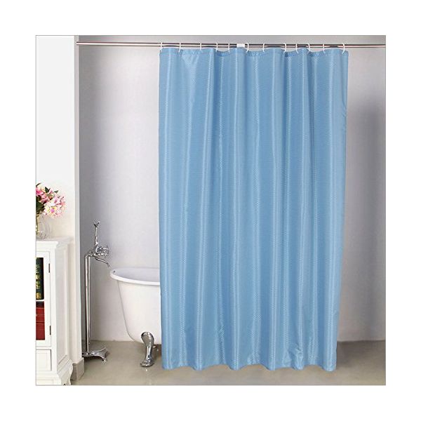 Fasisa Shower Curtain with Hooks - Water Repellant & Mildew Resistant, Non-toxic & Eco-friendly, 72” × 72” , Blue