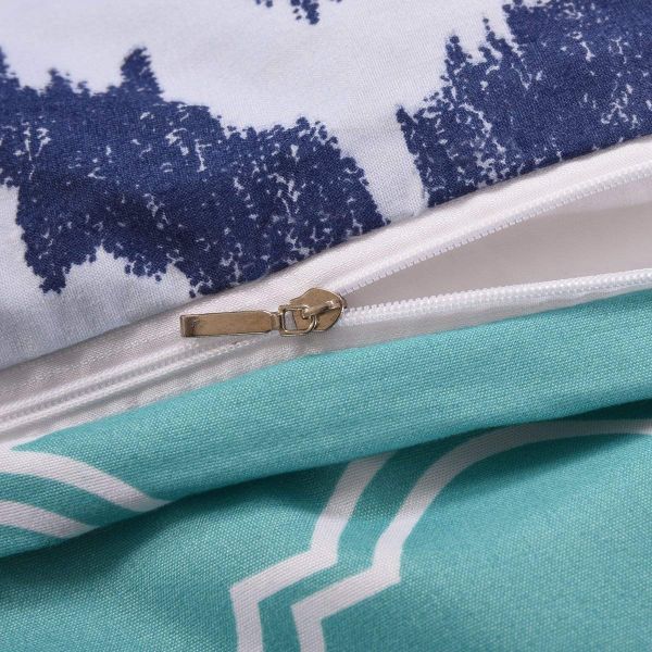 JML Duvet Cover, 3 Piece Duvet Cover Set, Soft Breathable Brushed Microfiber, navy