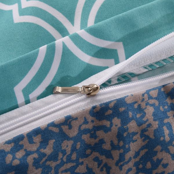 JML Duvet Cover, 3 Piece Duvet Cover Set, Soft Breathable Brushed Microfiber, blue