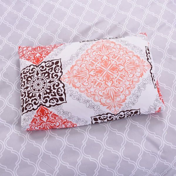 JML Duvet Cover, 3 Piece Duvet Cover Set, Soft Breathable Brushed Microfiber, rose red