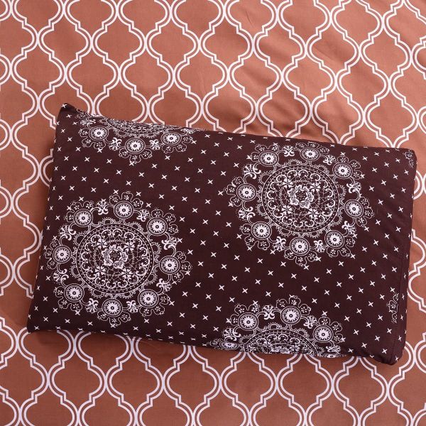 JML Duvet Cover, 3 Piece Duvet Cover Set, Soft Breathable Brushed Microfiber, coffee