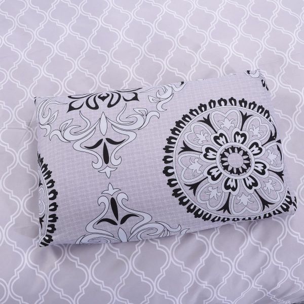 JML Duvet Cover, 3 Piece Duvet Cover Set, Soft Breathable Brushed Microfiber, light grey