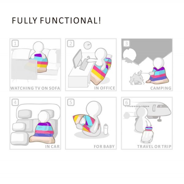 Fasisa Throw Pillow for Sofa & Blanket 2 in 1, Textured Decorative Square Pillow Case with Insert 18