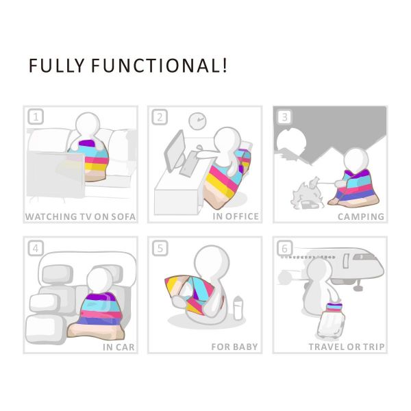 Fasisa Throw Pillow for Sofa & Blanket 2 in 1, Textured Decorative Square Pillow Case with Insert 18