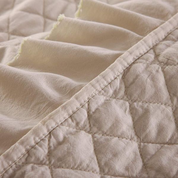 JML Quilts, Stone Washed Microfiber 3 Pieces Bedspreads Coverlet with Ruffle - Super Soft, Oversized Vintage Quilt Set, Beige