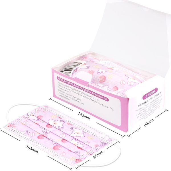 Disposable Kids Mask 3 Layer Protection 20 pcs-Girl