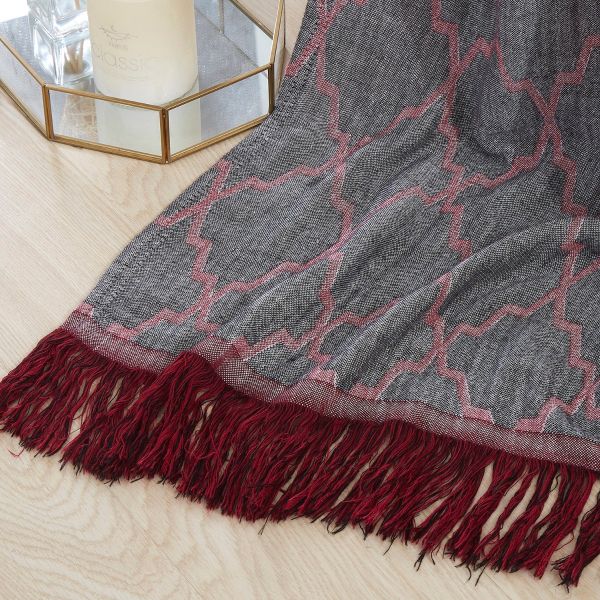 JML Bamboo Cotton Throw Blanket- Soft Jacquard Organic Throw Blanket with Tassels Shawls and Wraps Cotton Blankets for Couch Bed Sofa Chair Travel Lap Summer Adult,50