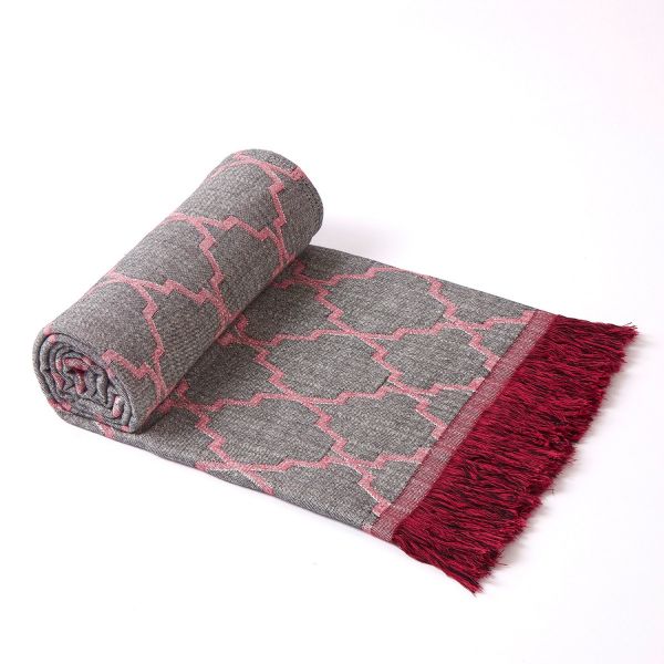 JML Bamboo Cotton Throw Blanket- Soft Jacquard Organic Throw Blanket with Tassels Shawls and Wraps Cotton Blankets for Couch Bed Sofa Chair Travel Lap Summer Adult,50