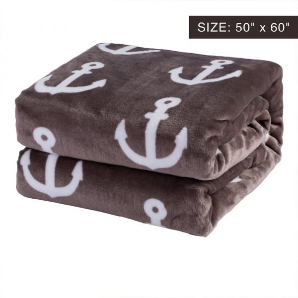 JML Flannel Blanket Sofa Couch Throw Blanket Super Soft,Pet,Travel,Home,Bed,Chair Decor- Brown Ancho
