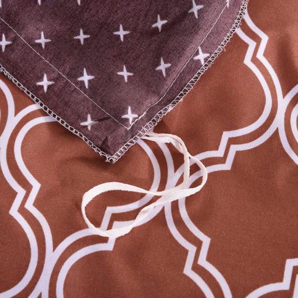 JML Duvet Cover, 3 Piece Duvet Cover Set, Soft Breathable Brushed Microfiber, coffee