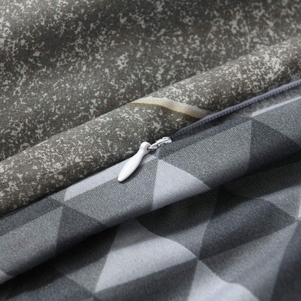 JML Duvet Cover, 3 Piece Duvet Cover Set, Soft Breathable Brushed Microfiber, gray