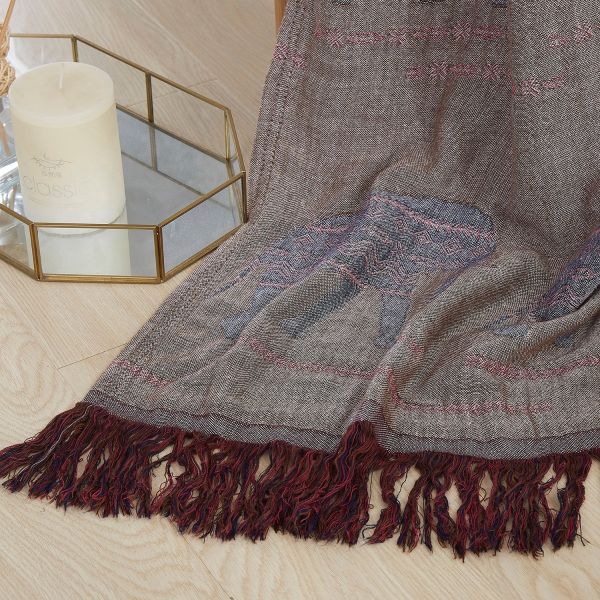 JML Throw Blanket Soft Lightweight Jacquard Organic Bamboo Cotton Throw Blanket with Tassels Shawl and Wrap Couch Blanket and Throw for Lap Bed Sofa Chair Travel Summer Adult,50