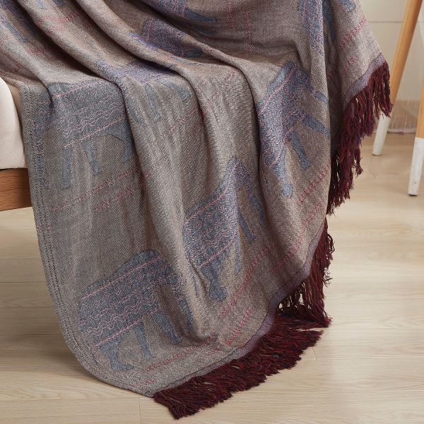JML Throw Blanket Soft Lightweight Jacquard Organic Bamboo Cotton Throw Blanket with Tassels Shawl and Wrap Couch Blanket and Throw for Lap Bed Sofa Chair Travel Summer Adult,50