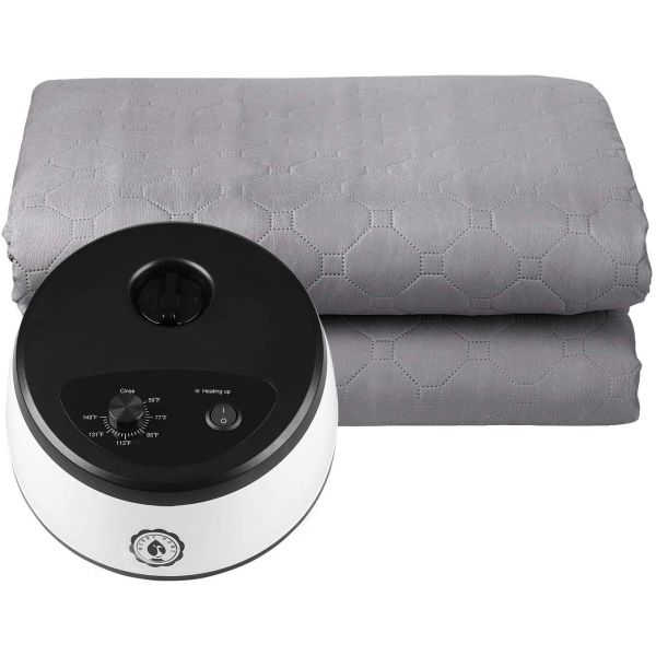 MERRY HOME Water Heated Mattress Pad Topper, Quilted Heated Mattress Underblanket with Mechanical Knob Control - Soft, Comfort and Safe & Radiation-Free, Great for Sleep Enhancement-TC42-QC42-KC43