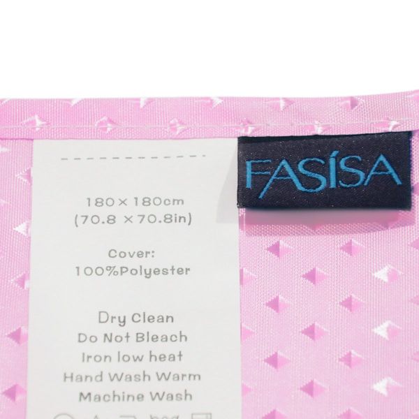 Fasisa Shower Curtain with Hooks - Water Repellant & Mildew Resistant, Non-toxic & Eco-friendly, 72” × 72” , Pink