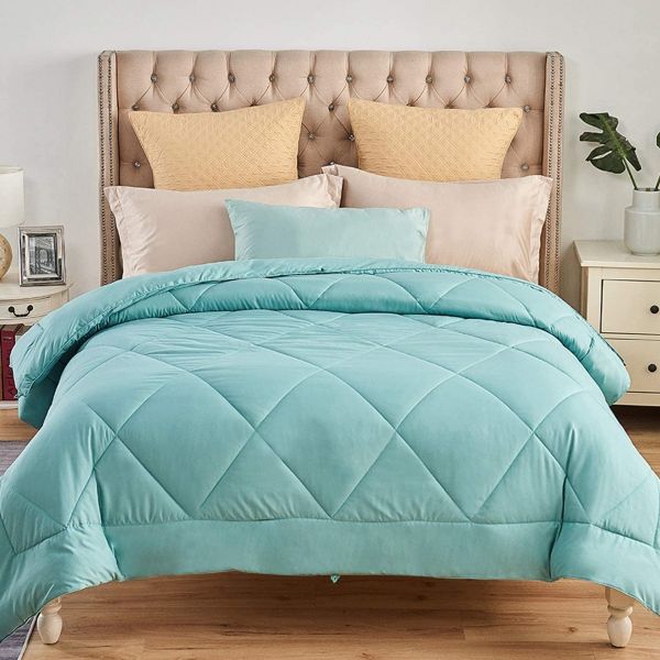 JML Luxury All Season Down Alternative Comforter King Size - Soft Summer Brushed Microfiber Comforter Insert with 8 Corner Loops - Diamond Stitched Duvet Insert