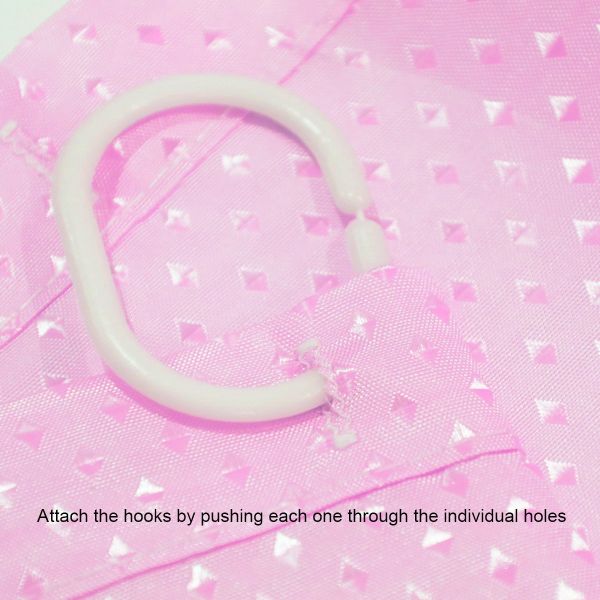 Fasisa Shower Curtain with Hooks - Water Repellant & Mildew Resistant, Non-toxic & Eco-friendly, 72” × 72” , Pink