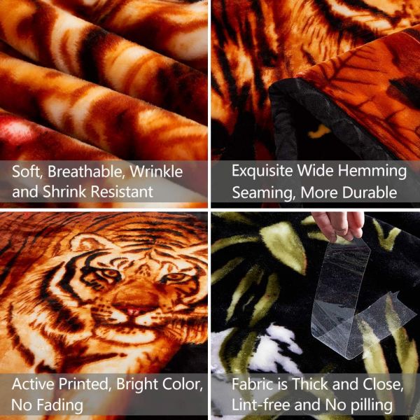 JML 10 Pounds Heavy Plush Soft Blankets for Winter, Korean Style Mink Velvet Fleece Blanket – 2 Ply A&B Printed Raschel Bed Blanket 85