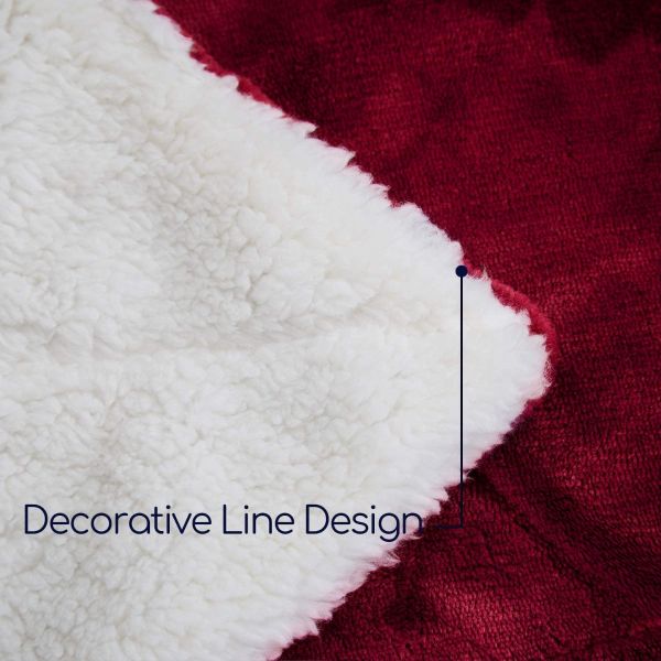 JML Throw Blanket, Sherpa Throw Blanket for Couch, Plush Soft Warm, Reversible Plush Fleece Bed Couch Blanket (Burgundy)