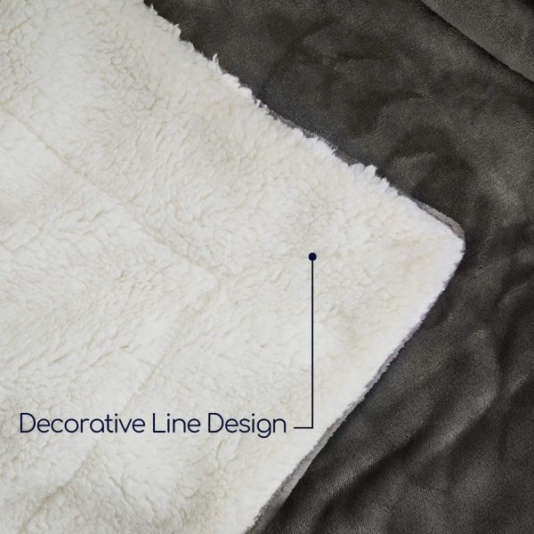 JML Sherpa Blanket Throw, Plush Soft Reversible All Season Lightweight Fleece Bed Throw Blanket for Bed Couch