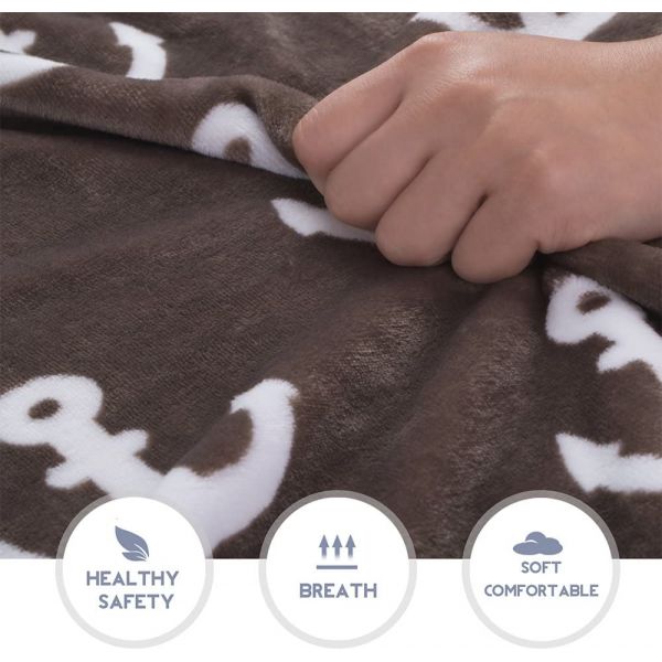 JML Flannel Blanket Sofa Couch Throw Blanket Super Soft,Pet,Travel,Home,Bed,Chair Decor- Brown Ancho