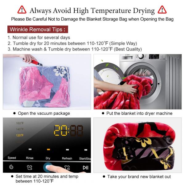 JML 10 Pounds Heavy Plush Soft Blankets for Winter, Korean Style Mink Velvet Fleece Blanket – 2 Ply A&B Printed Raschel Bed Blanket 85