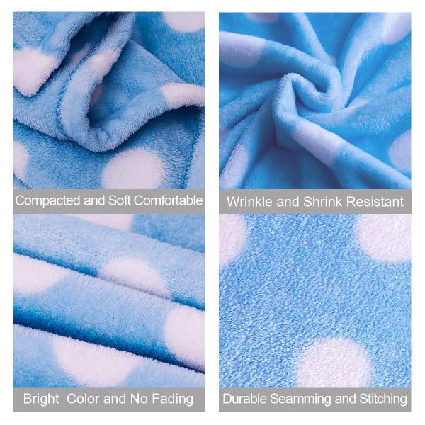 JML Throw Blankets for Couch, Fleece Throw Blanket 2 Pack,Super Soft,Pet,Travel,Home,Bed,Chair Decor- Polka Dot
