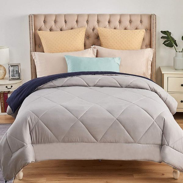 JML Luxury All Season Down Alternative Comforter King Size - Soft Summer Brushed Microfiber Comforter Insert with 8 Corner Loops - Diamond Stitched Duvet Insert