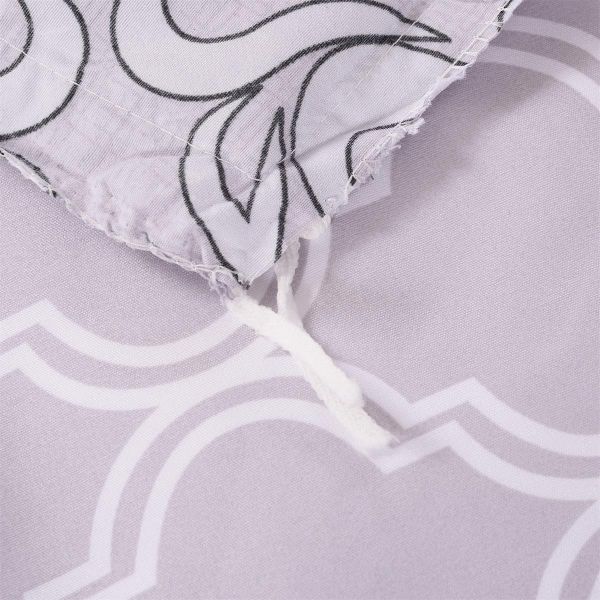 JML Duvet Cover, 3 Piece Duvet Cover Set, Soft Breathable Brushed Microfiber, light grey