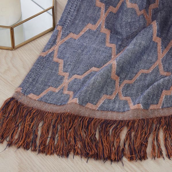 JML Throw Blanket Soft Jacquard Organic Bamboo Cotton Throw Blanket for Couch Bed Shawls and Wraps Cotton Blankets with Tassels for Home Sofa Chair Travel Lap Adult,50