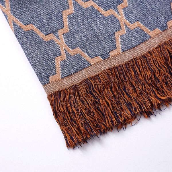 JML Throw Blanket Soft Jacquard Organic Bamboo Cotton Throw Blanket for Couch Bed Shawls and Wraps Cotton Blankets with Tassels for Home Sofa Chair Travel Lap Adult,50