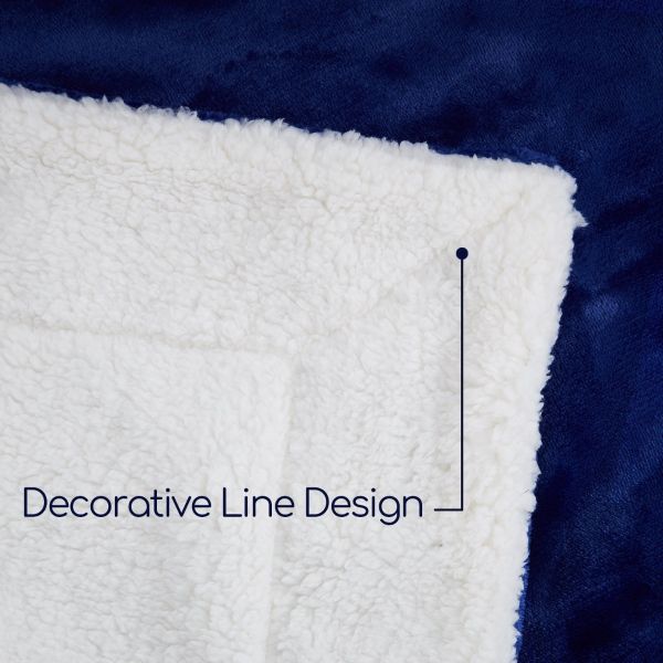 JML Sherpa Blanket Throw, Plush Soft Reversible All Season Lightweight Fleece Bed Throw Blanket for Bed 