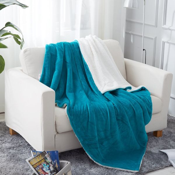 JML Sherpa Fleece Blanket, Plush Soft Warm, Reversible Plush Fleece Bed Blanket