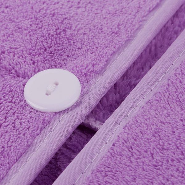 Hair Towel Wrap, Quick Dryer by Monarca, Pack of 2 Plush Soft Fleece Magic Hair Turban Wrap for Bath Spa Hot Tubs and Makeup ( Hot Pink, Purple)