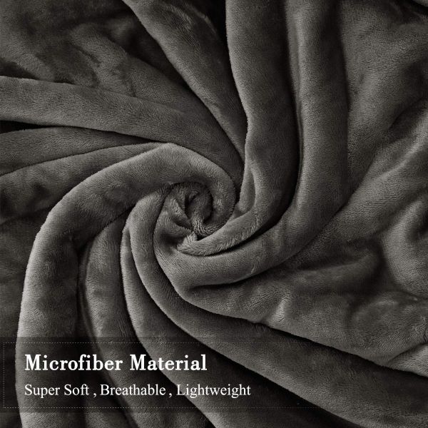 JML Sherpa Blanket Throw, Plush Soft Reversible All Season Lightweight Fleece Bed Throw Blanket for Bed Couch