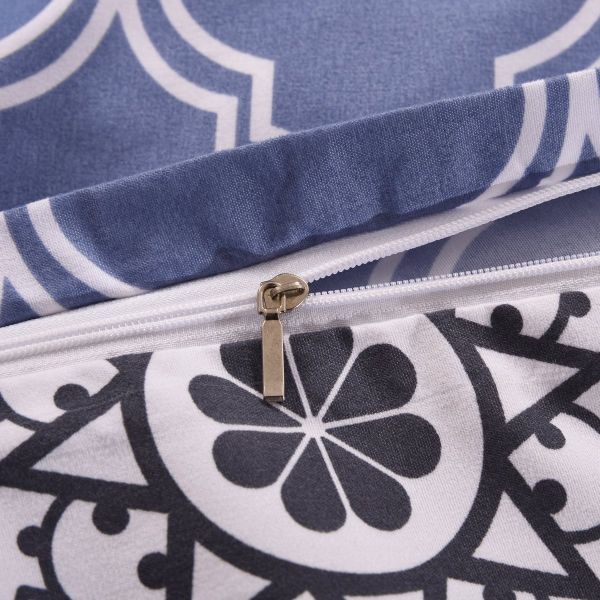 JML Duvet Cover, 3 Piece Duvet Cover Set, Soft Breathable Brushed Microfiber, dark blue