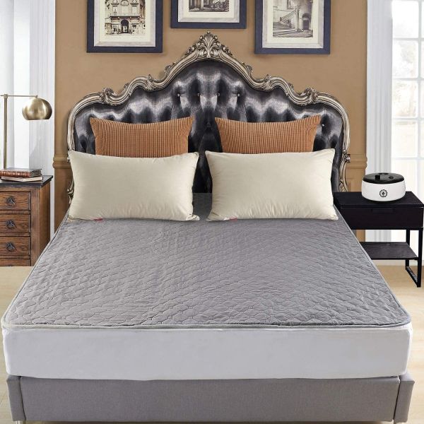 MERRY HOME Water Heated Mattress Pad Topper, Quilted Heated Mattress Underblanket with Mechanical Knob Control - Soft, Comfort and Safe & Radiation-Free, Great for Sleep Enhancement-TC42-QC42-KC43