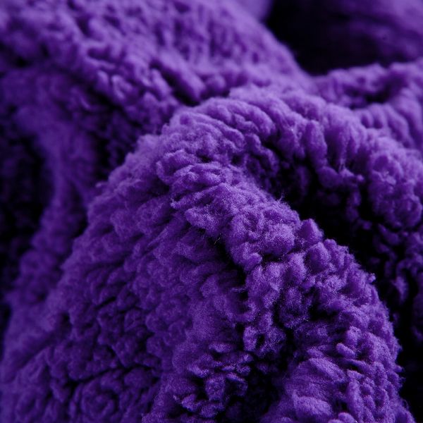 JML Sherpa Flannel Blanket, 3-Piece Fleece Blanket King with Pillow Shams, Purple