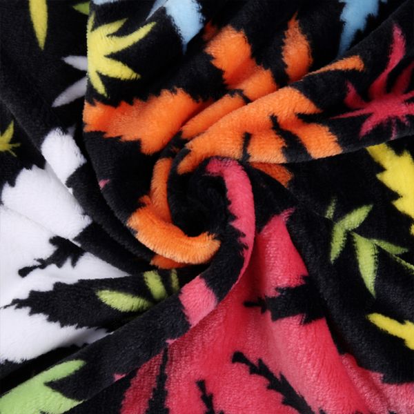 JML Flannel Blanket Sofa Couch Throw Blanket Super Soft,Pet,Travel,Home,Bed,Chair Decor- Printed Leaves