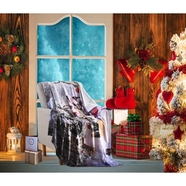 JML Flannel Throw Blanket, Christmas Holiday Printed Throw Blanket - Plush Soft Lightweight Cozy Throw Blanket for Couch Sofa Bed Decor 50 x 60 inches-Christmas Theme