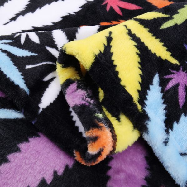 JML Flannel Blanket Sofa Couch Throw Blanket Super Soft,Pet,Travel,Home,Bed,Chair Decor- Printed Leaves
