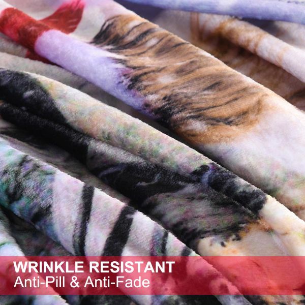 JML Flannel Throw Blanket, Christmas Holiday Printed Throw Blanket - Plush Soft Lightweight Cozy Throw Blanket for Couch Sofa Bed Decor 50 x 60 inches-Christmas Theme