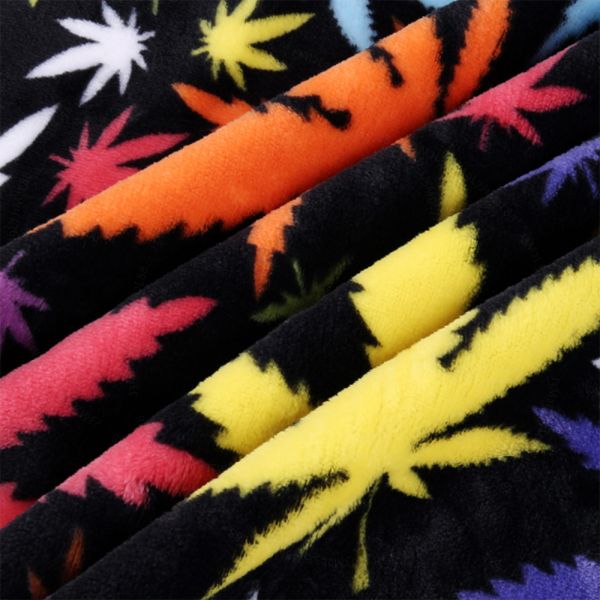 JML Flannel Blanket Sofa Couch Throw Blanket Super Soft,Pet,Travel,Home,Bed,Chair Decor- Printed Leaves