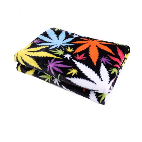 JML Flannel Blanket Sofa Couch Throw Blanket Super Soft,Pet,Travel,Home,Bed,Chair Decor- Printed Leaves