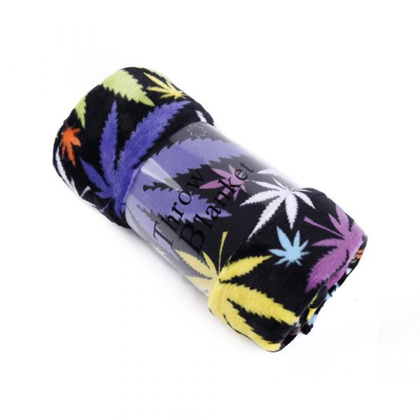 JML Flannel Blanket Sofa Couch Throw Blanket Super Soft,Pet,Travel,Home,Bed,Chair Decor- Printed Leaves