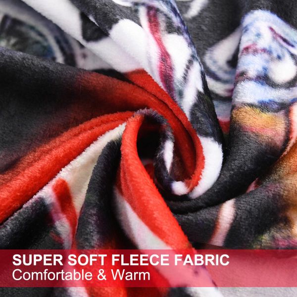 JML Flannel Throw Blanket, Christmas Holiday Printed Throw Blanket - Plush Soft Lightweight Cozy Throw Blanket for Couch Sofa Bed Decor 50 x 60 inches-Christmas Santa Claus