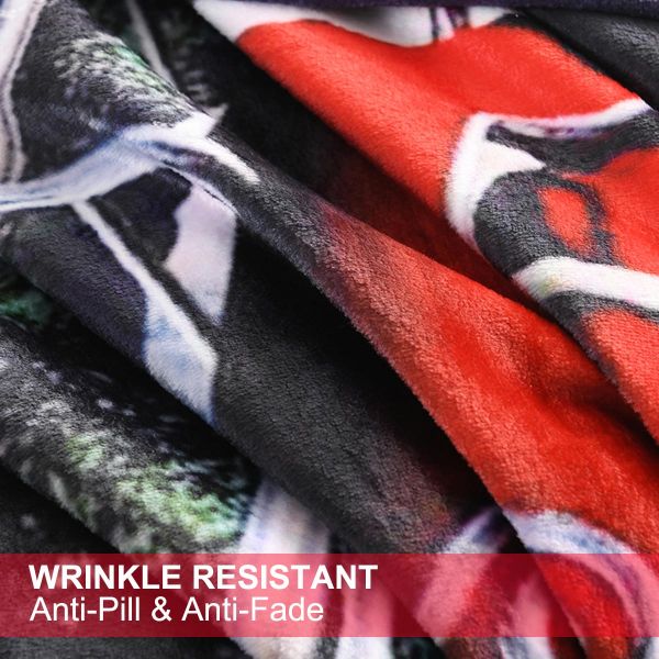 JML Flannel Throw Blanket, Christmas Holiday Printed Throw Blanket - Plush Soft Lightweight Cozy Throw Blanket for Couch Sofa Bed Decor 50 x 60 inches-Christmas Santa Claus